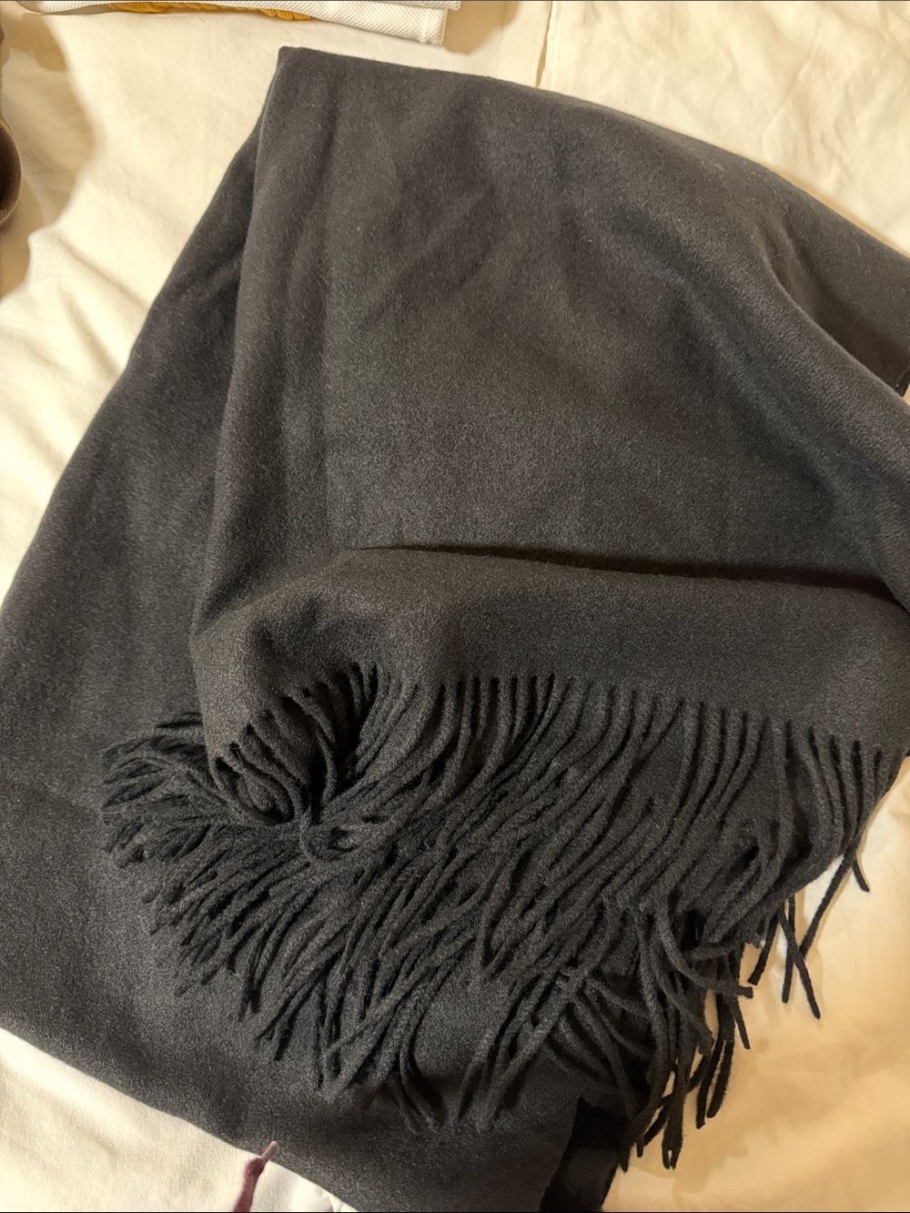 Classic Black Fringe Scarf for women